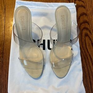 SCHUTZ Transparent Strap Heels